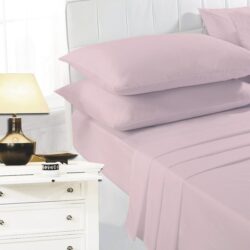 Night Zone Easy Care Polycotton Fitted Sheet, Pink