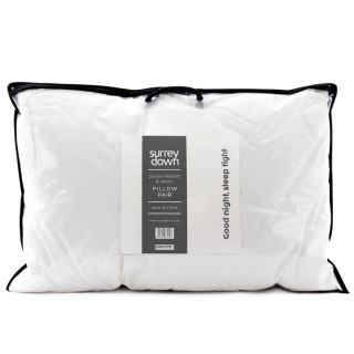 King Size White Surrey Down Duck Feather and Down Pillow 