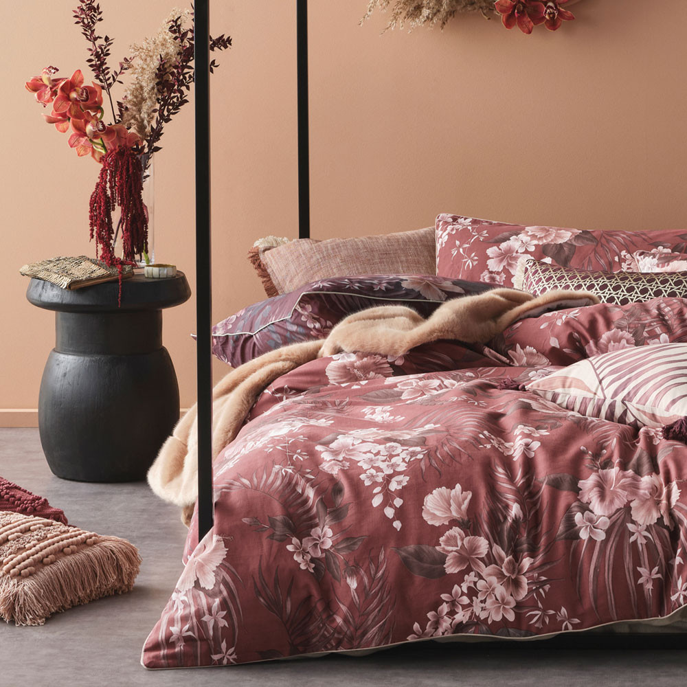 Linen House Taira Floral Print 100% Cotton Duvet Cover Set 