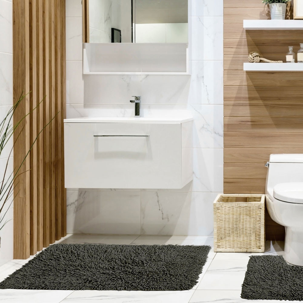 100% Bathroom Sets Cotton Loop Twist Sage Green Emma Barclay 2Pc Mat 50x80cm / Pedestal 50x40cm 