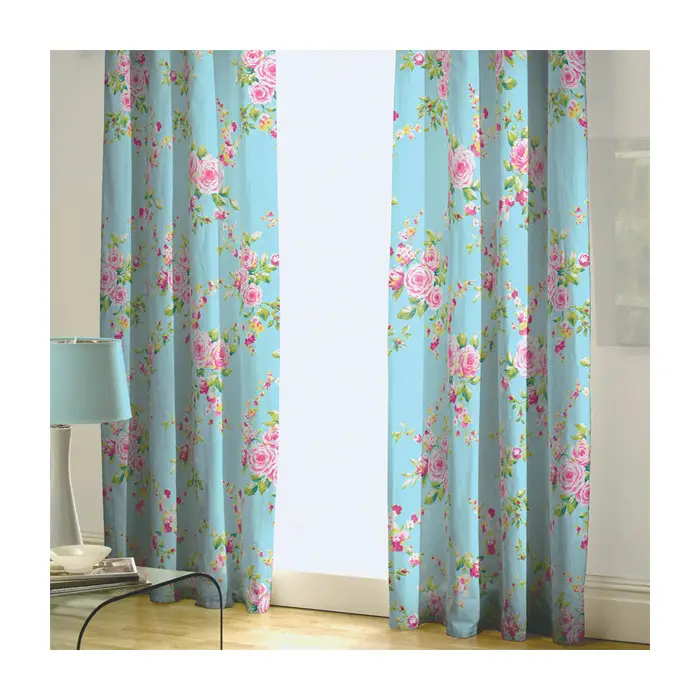Catherine Lansfield Canterbury Floral Lined Blackout Eyelet Curtains 