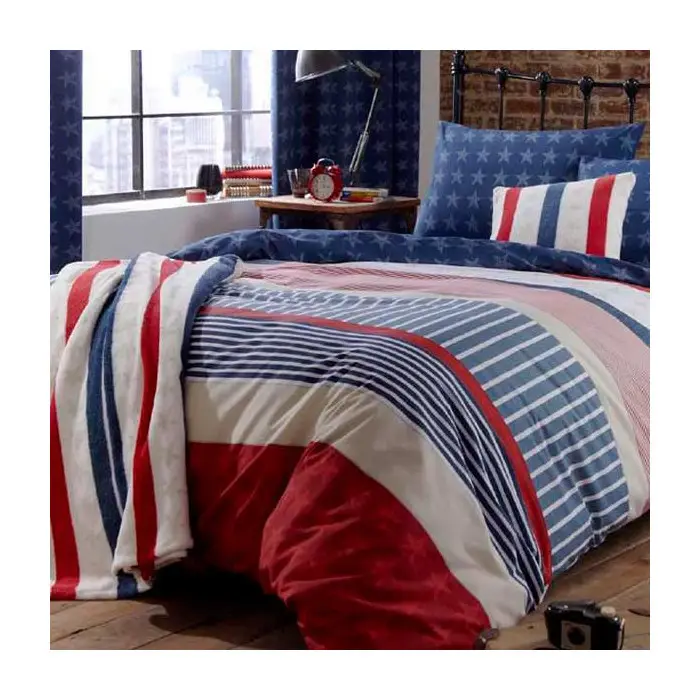 Catherine Lansfield Stars & Stripes Duvet Cover Set  Sheets Or Curtain Available 