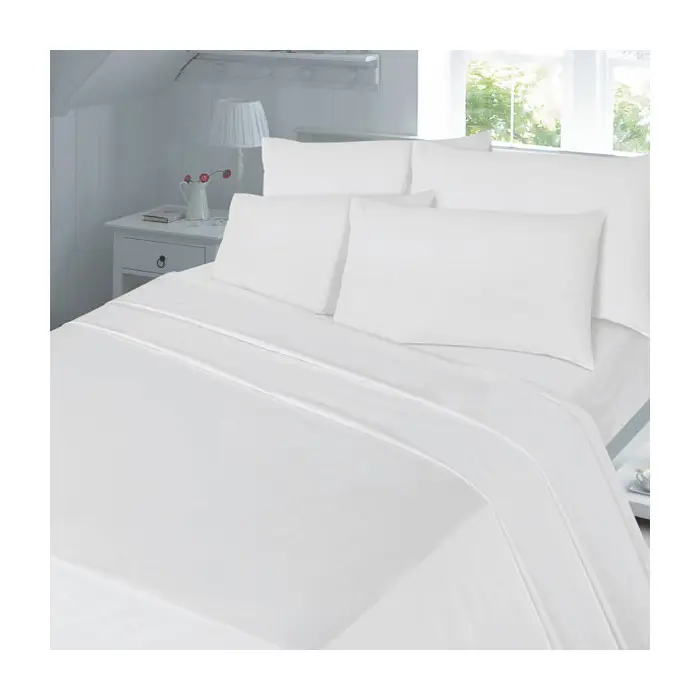 Double Cream Night Zone Plain Dyed 100% Brushed Cotton Flannelette Flat Sheet 