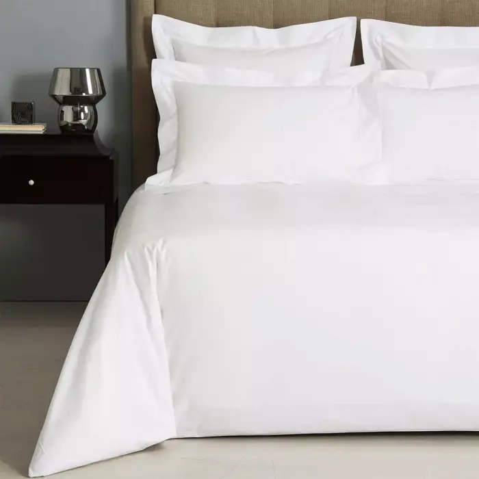 Belledorm Egyptian Cotton 18 Fitted Sheet 400 Thread Count White, Double Housewife Pillowcase Bundle Set