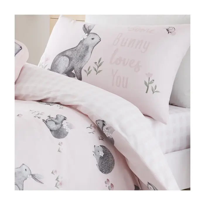 Catherine Lansfield Woodland Friends Pink Duvet Covers Kids Quilt Bedding Sets 